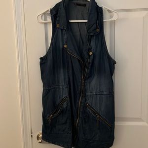 Denim Asymmetrical Vest
